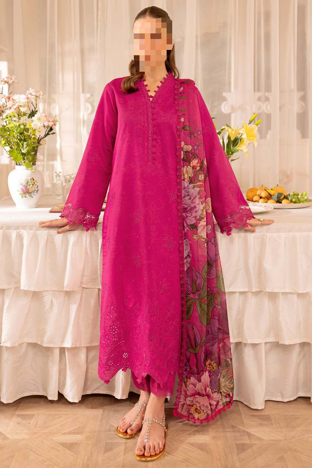 3 PCS BEAUTIFUL EMBRODID DRESS FO WOMEN
