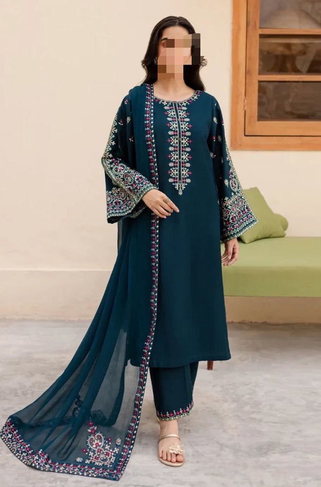 3 PIECE BEAUTIFUL EMBRODID DRESS FOR WOMEN