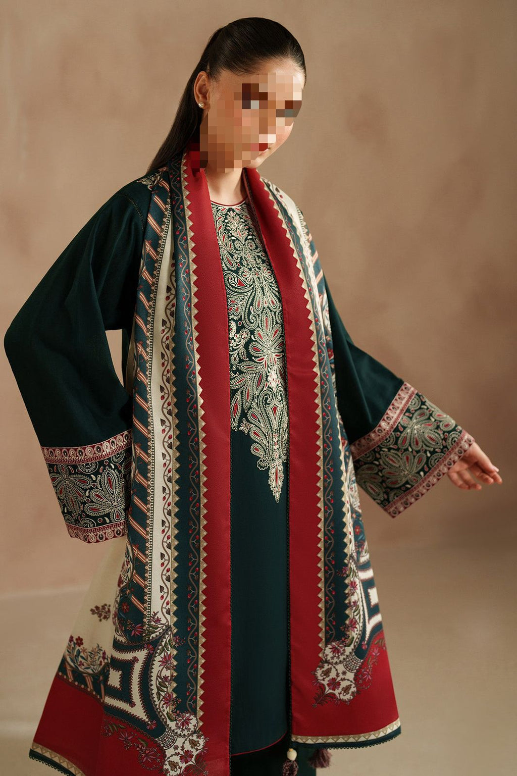 3 PIECE EMBRODID DRESS FOR WOMEN