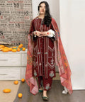 3 PIECE BEAUTIFUL EMBRODID DRESS FOR WOMEN