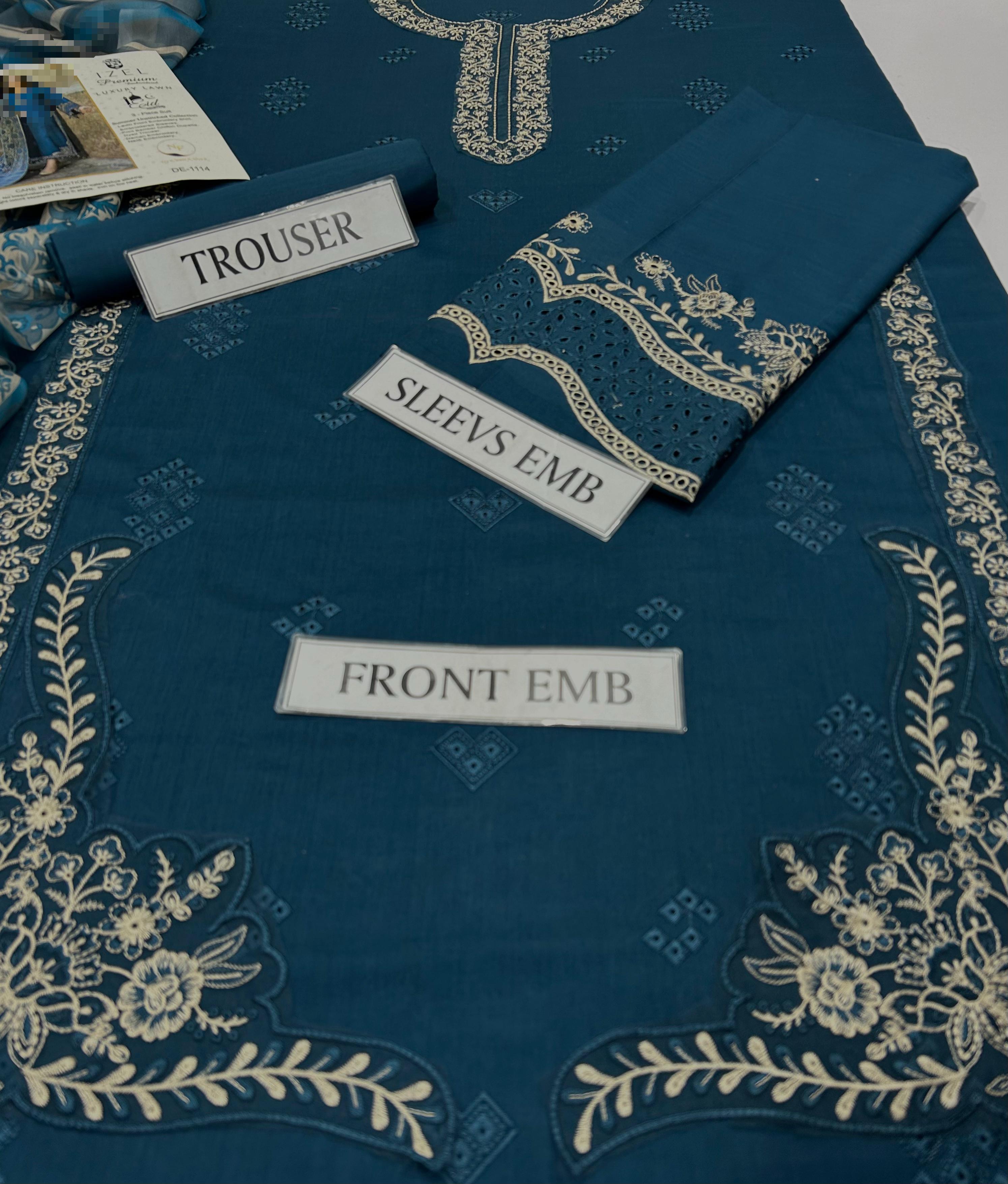 3 PIECE EMBRODID BEAUTIFUL DRESS FOR WOMEN