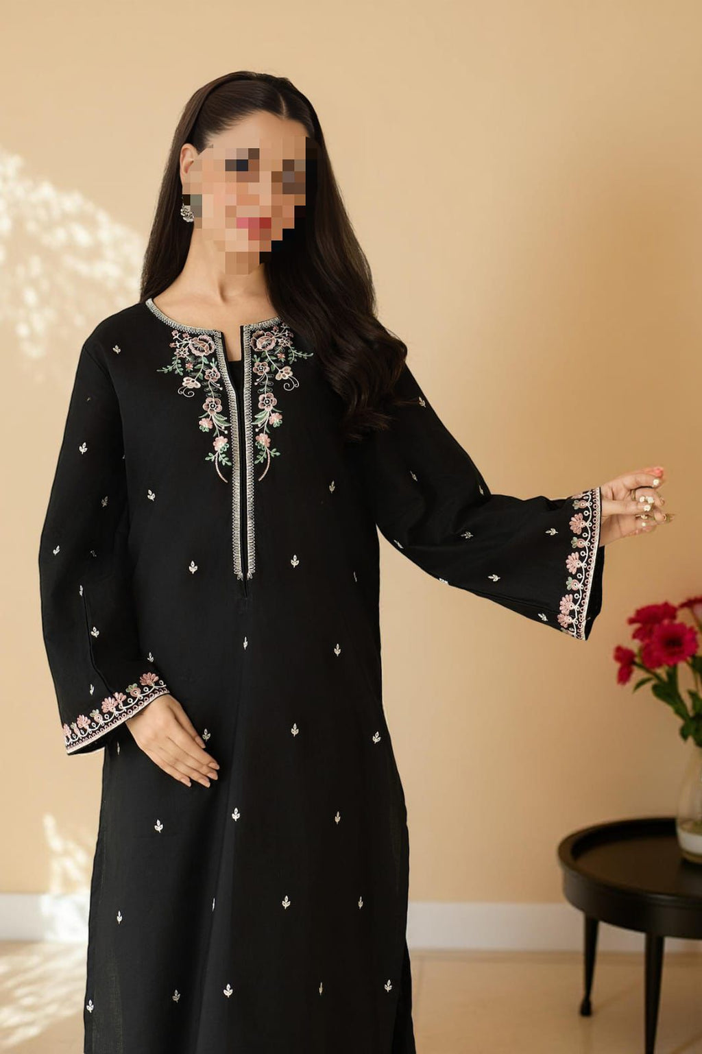 ELEGENT 2 PIECE EMBROIDED DRESS FOR WOMEN