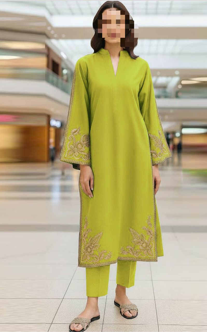2 PIECE EMBRODID DRESS FOR WOMEN
