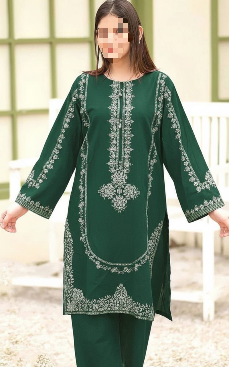 2 PIECE ELEGENT EMBRODID DRESS FOR WOMEN