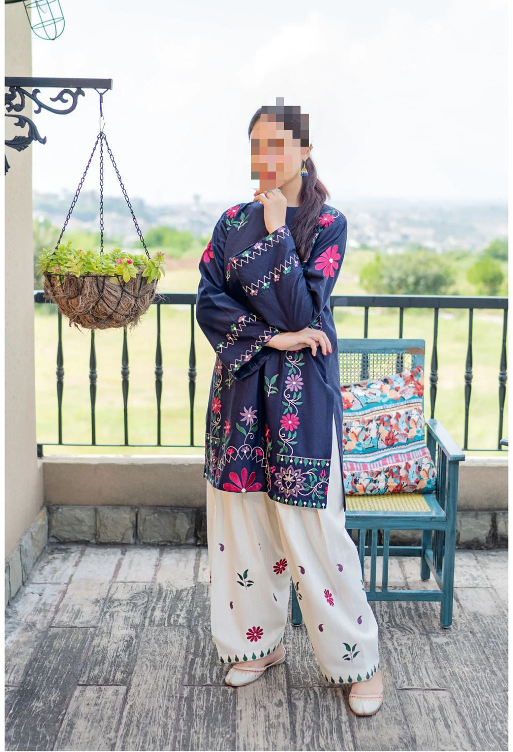 2 PIECE BEAUTIFUL EMBRODID DRESS FOR WOMEN