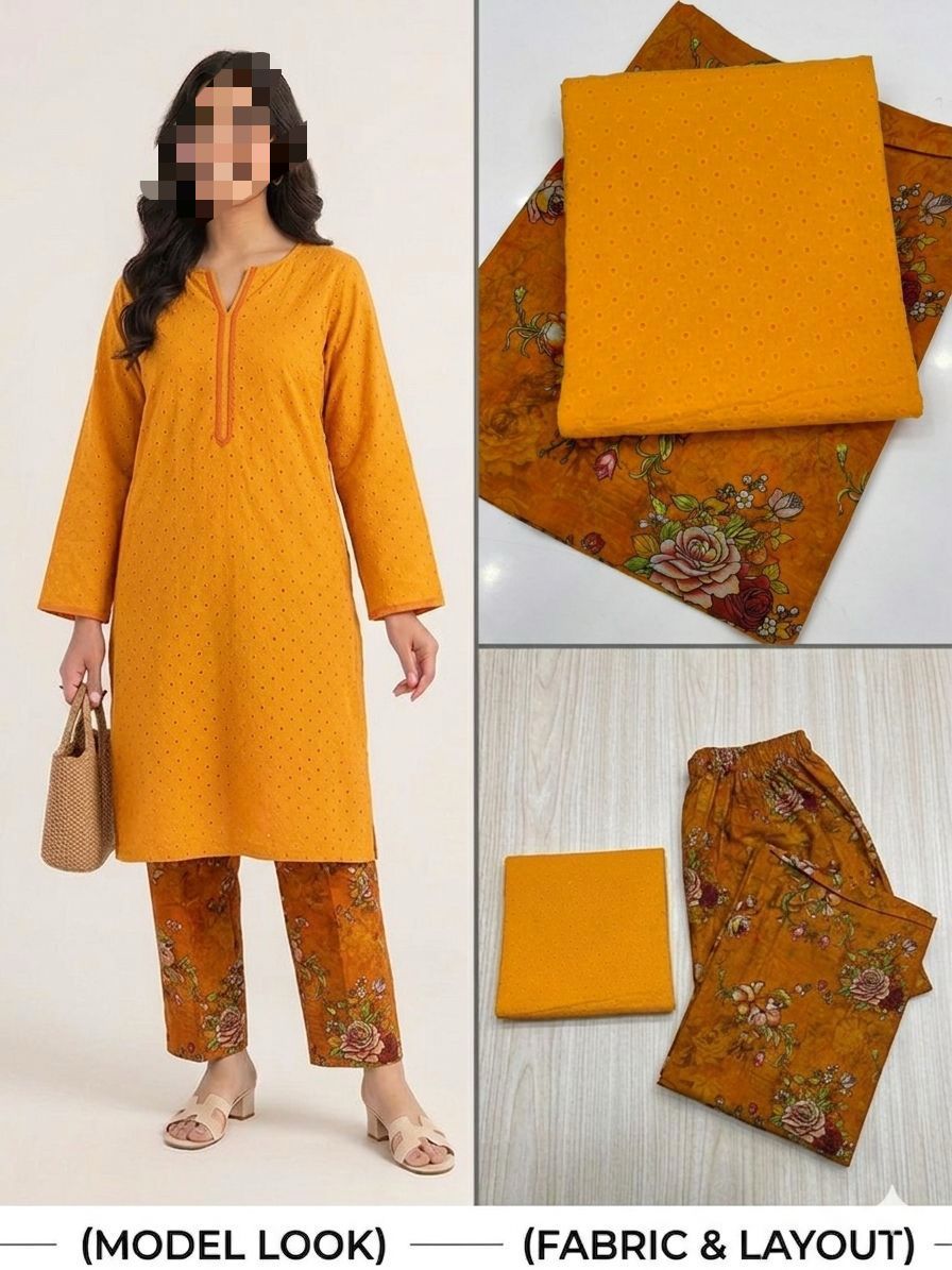 2 PIECE BEAUTIFUL CHIKENKARI DRESS FOR WOMEN