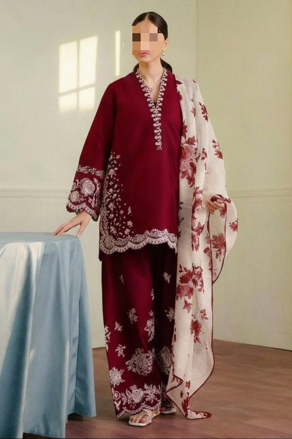 3 PIECE BEAUTIFUL EMBRODID DRESS FOR WOMEN