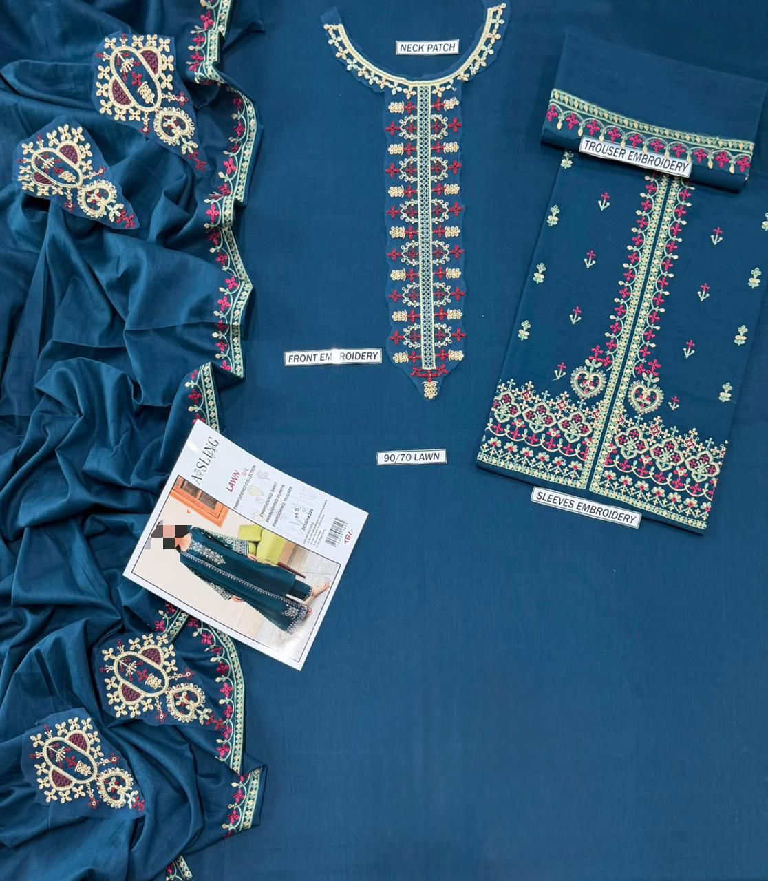 3 PIECE BEAUTIFUL EMBRODID DRESS FOR WOMEN
