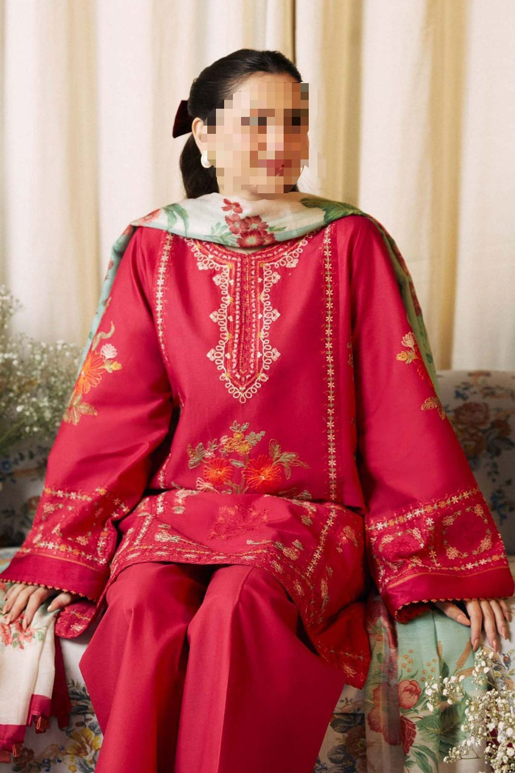 3 PIECE BEAUTIFUL EMBRODID DRESS FOR WOMEN