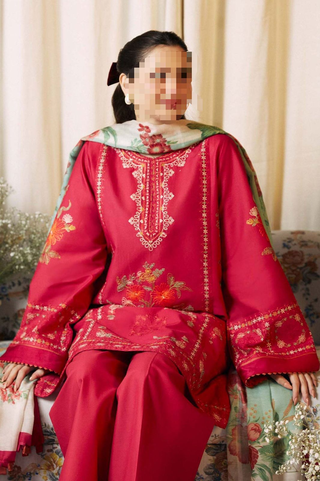 3 PIECE BEAUTIFUL EMBRODID DRESS FOR WOMEN