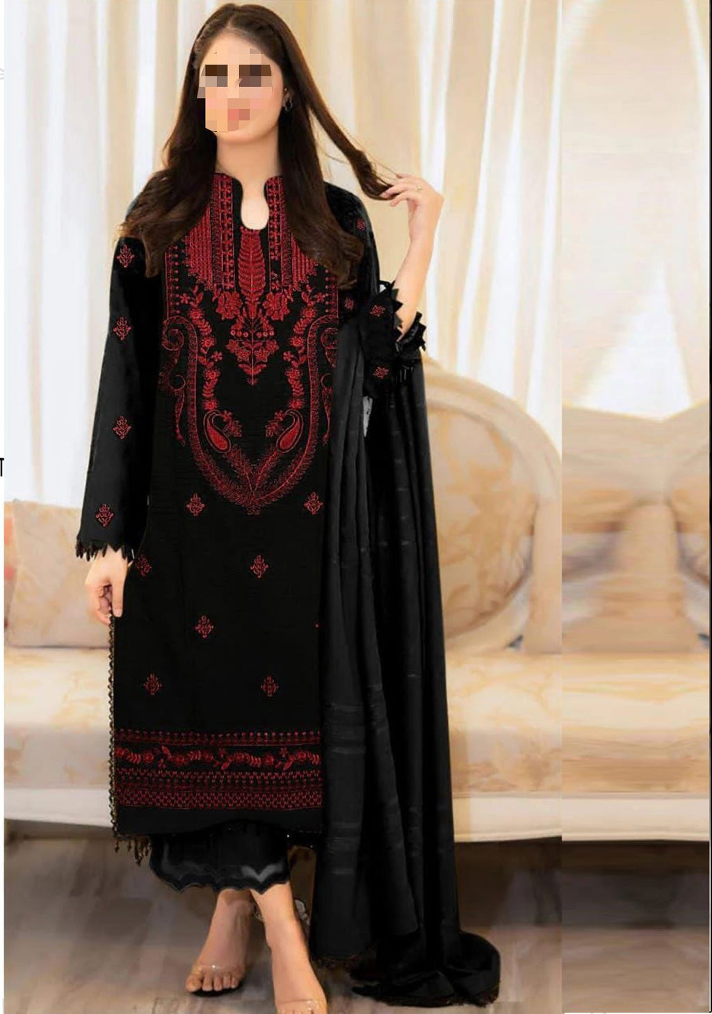 3 PIECE EMBRODID ELEGENT DRESS FOR WOMEN