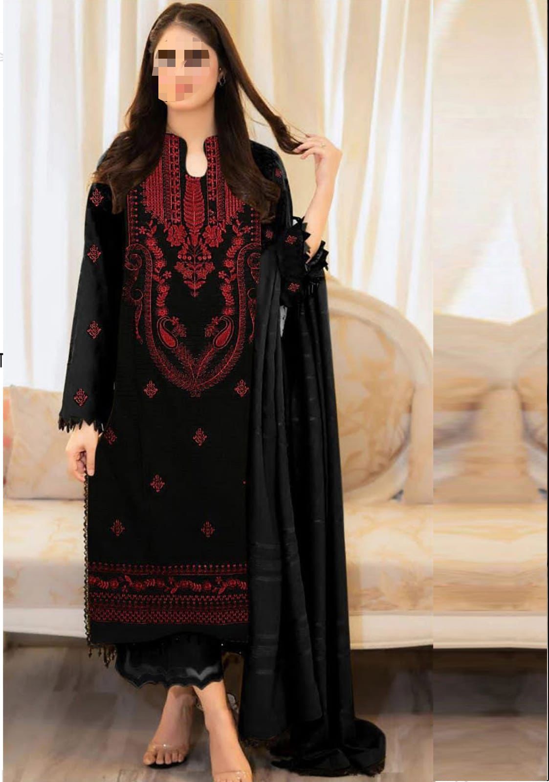 3 PIECE EMBRODID ELEGENT DRESS FOR WOMEN