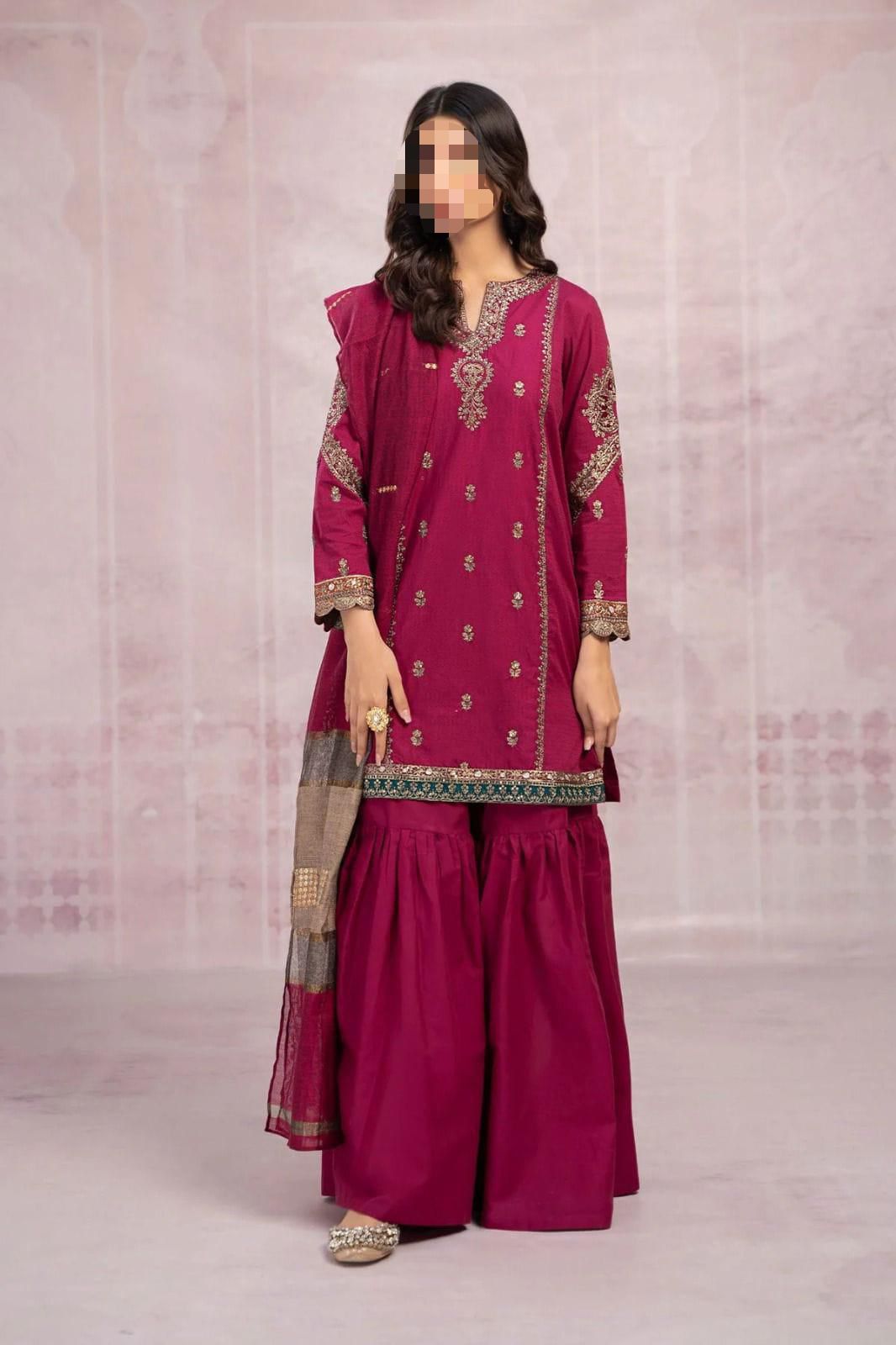 3 PIECE ELEGENT EMBRODID DRESS FOR WOMEN