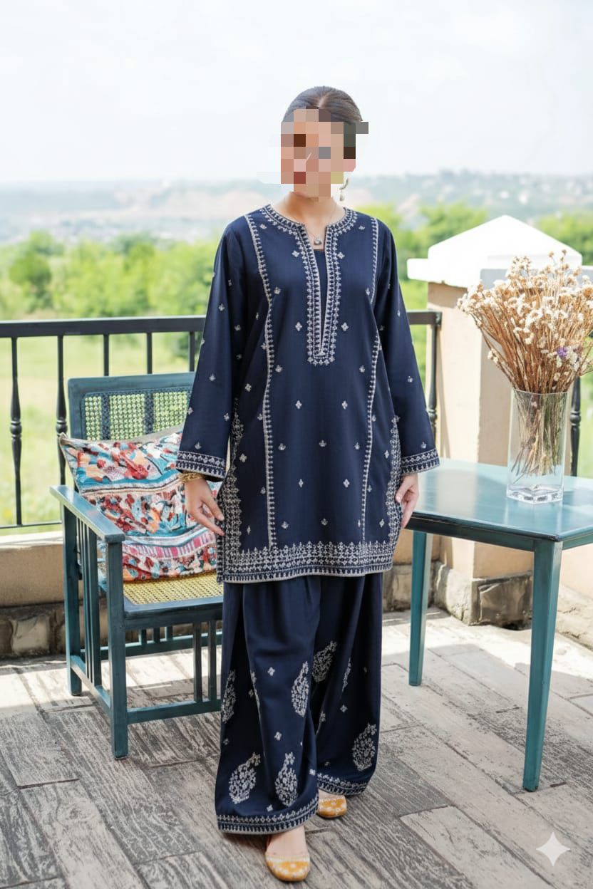 2 PIECE EMBRODID DRESS FOR WOMEN