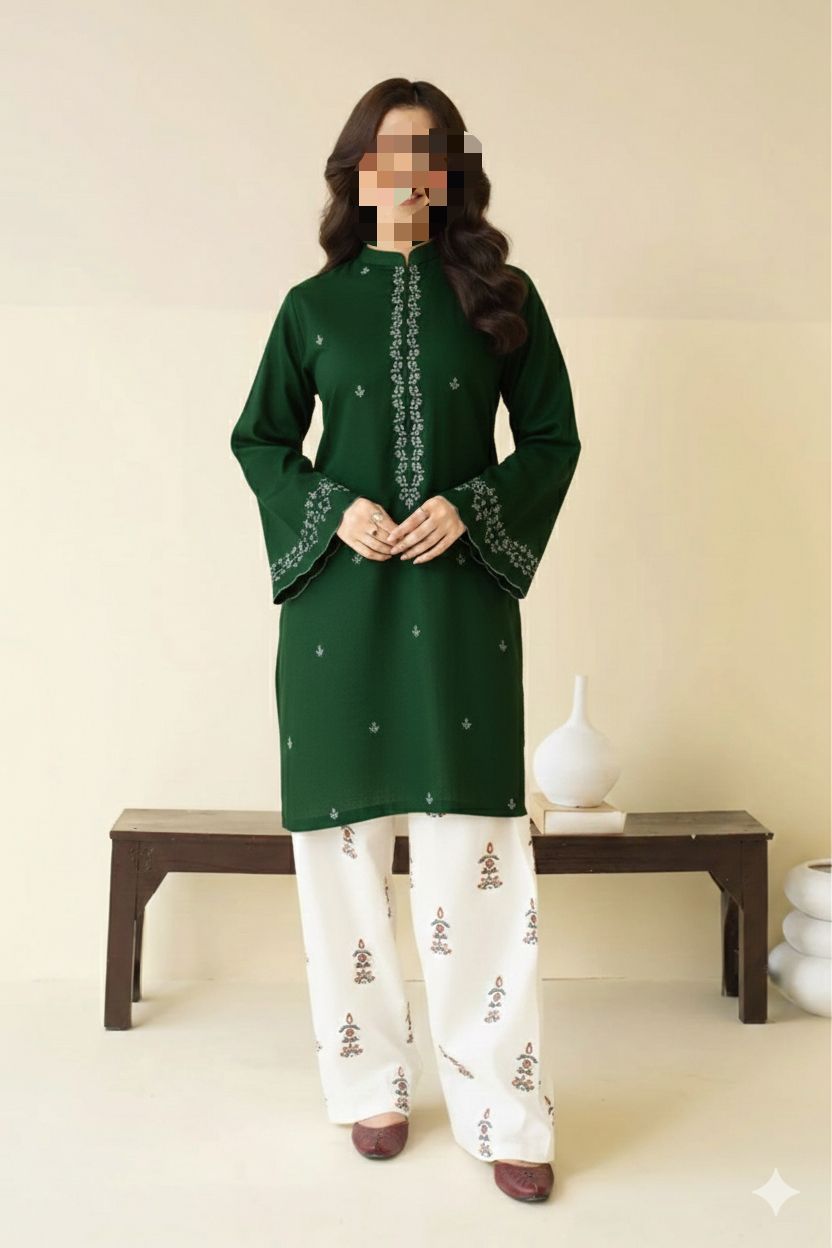 2 PIECE EMBRODID DRESS FOR WOMEN