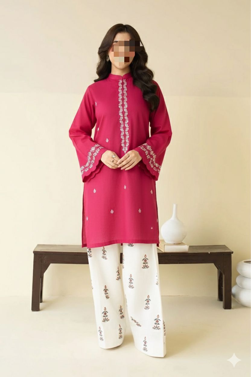 2 PIECE EMBRODID DRESS FOR WOMEN