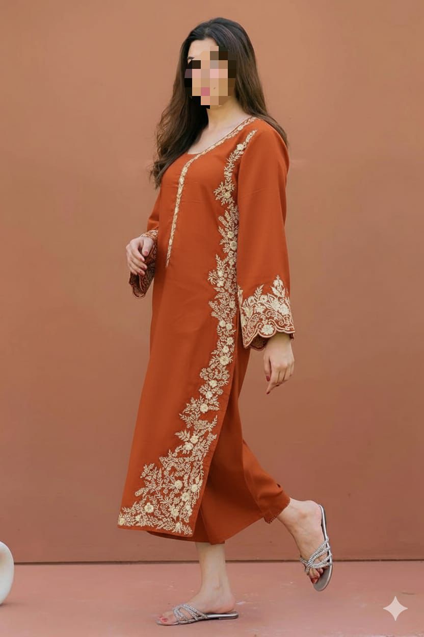 2 PIECE EMBRODID DRESS FOR WOMEN