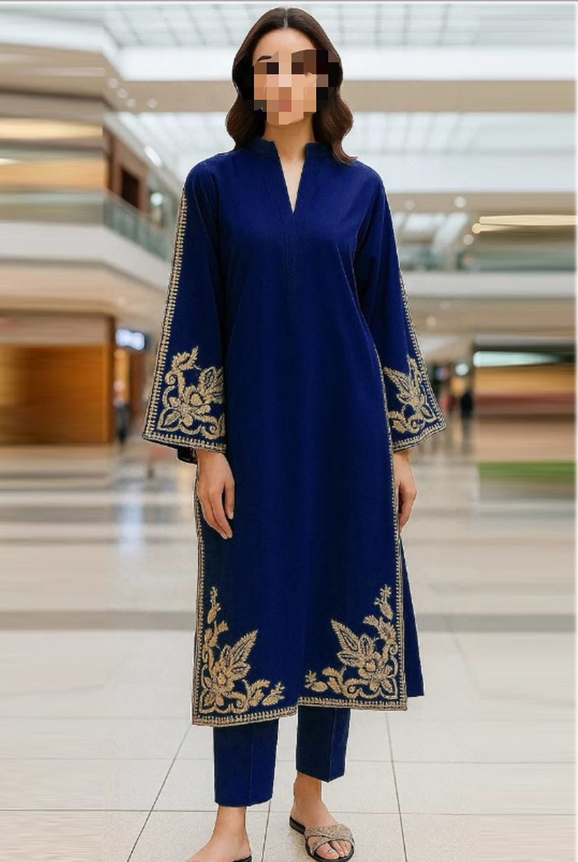 2 PIECE EMBRODID DRESS FOR WOMEN