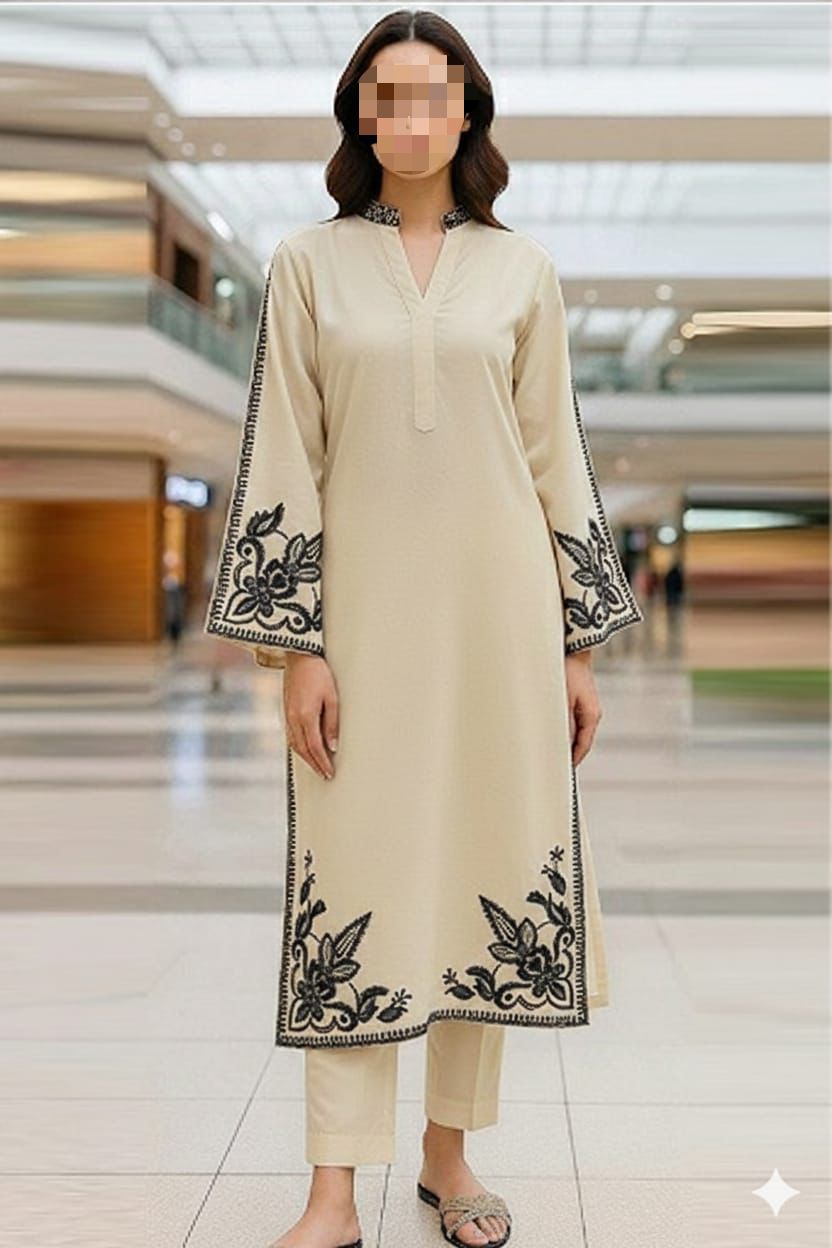 2 PIECE EMBRODID DRESS FOR WOMEN