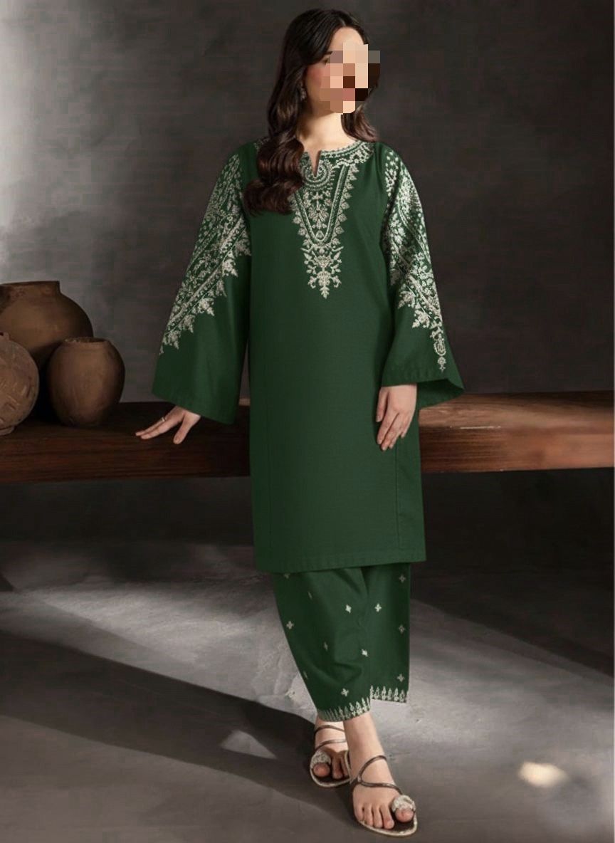 2 PIECE EMBRODID DRESS FOR WOMEN